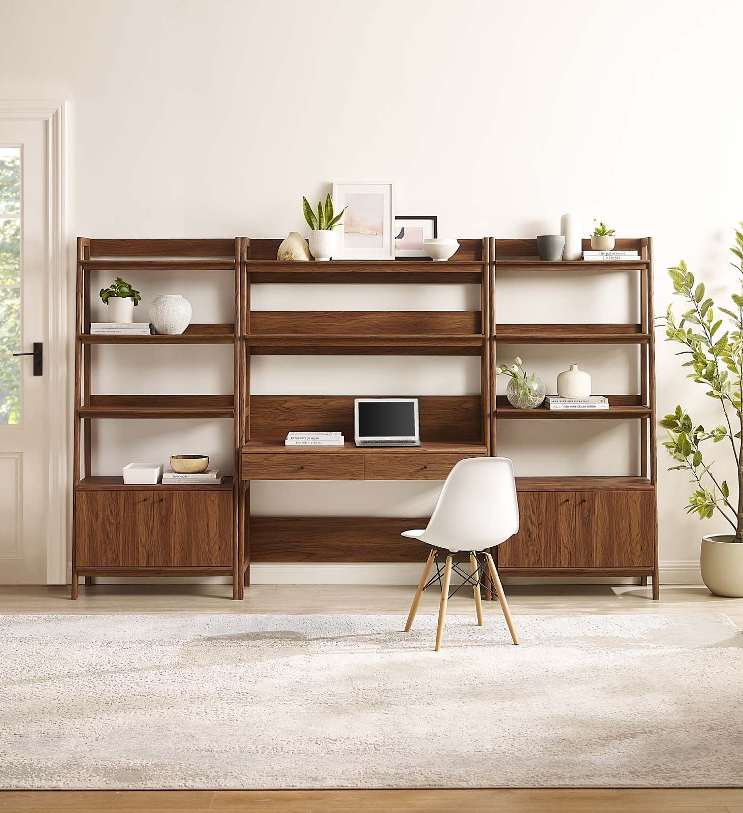 Bixby 3-Piece Wood Office Desk and Bookshelf By Modway - EEI-6115