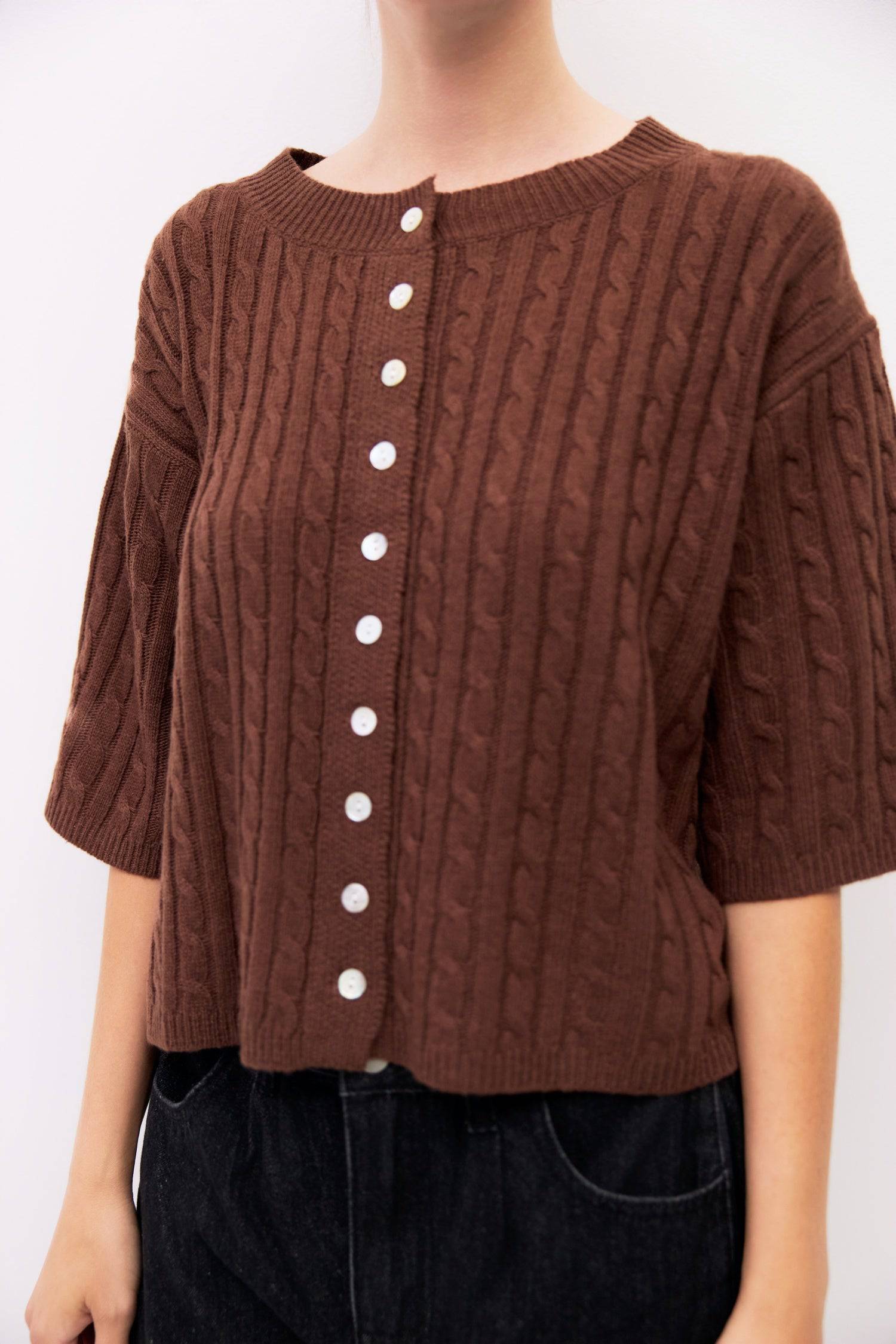 The Stacey Cardigan | Brushed Half Sleeve Cardigan