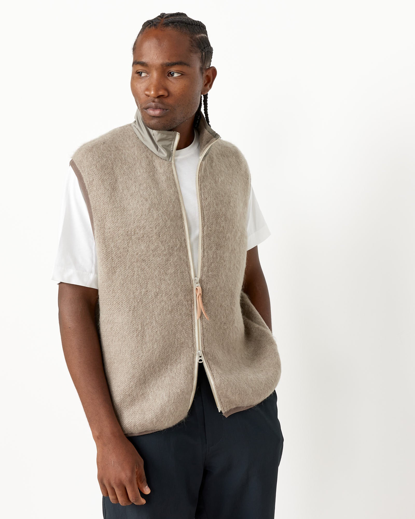 Zip-Up Mohair Vest