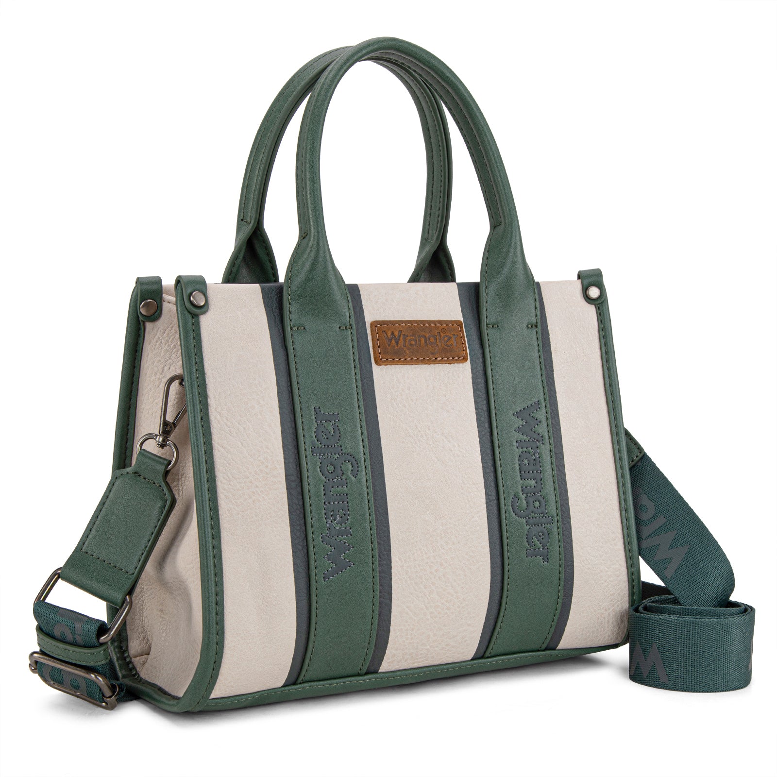 WG208-8120SGN Wrangler Color Block Tote/Crossbody - Green