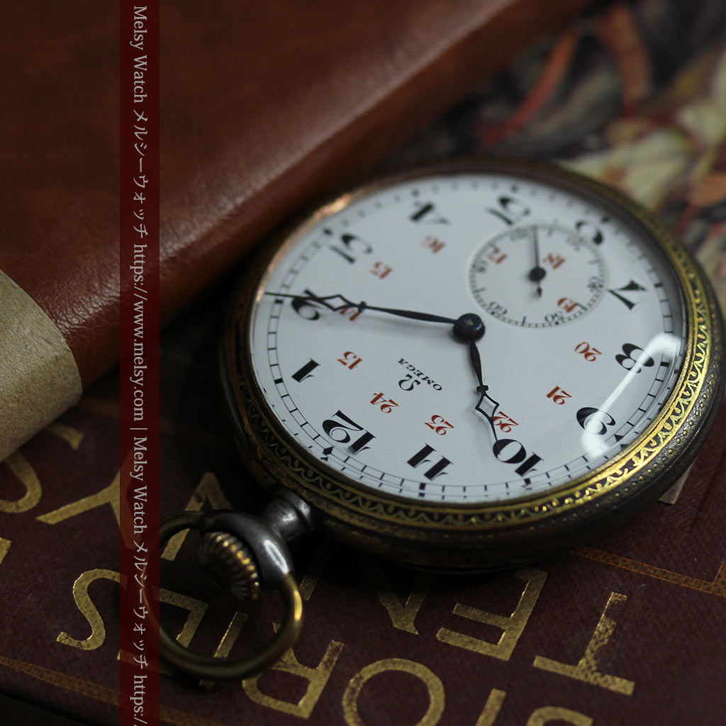 鉄と金アンティークらしさの映えるオメガのアンティーク懐中時計