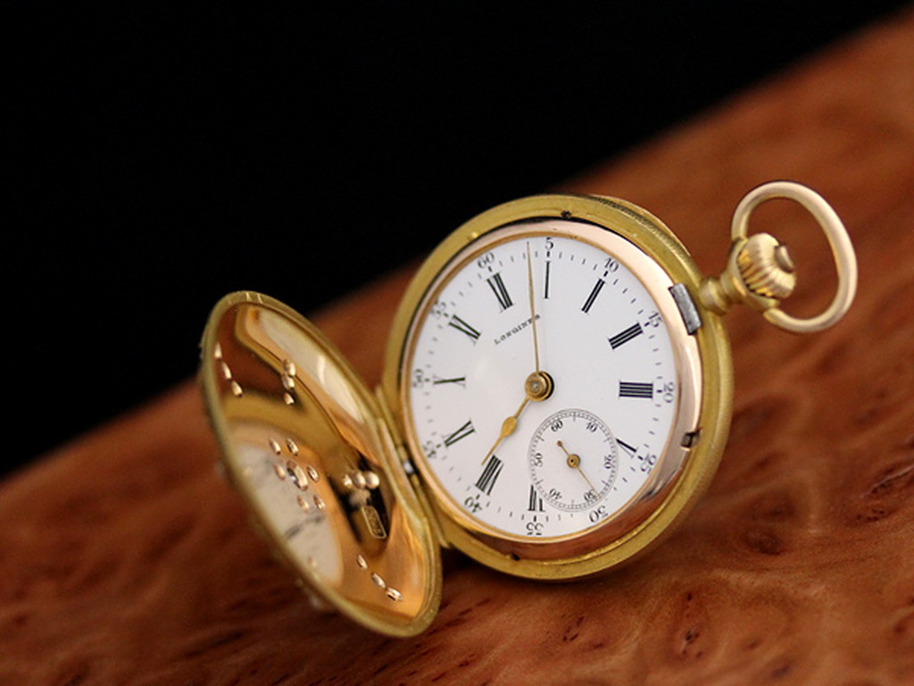 ロンジン 18金無垢アンティーク懐中時計 ダイヤモンド装飾 【1907年製】
