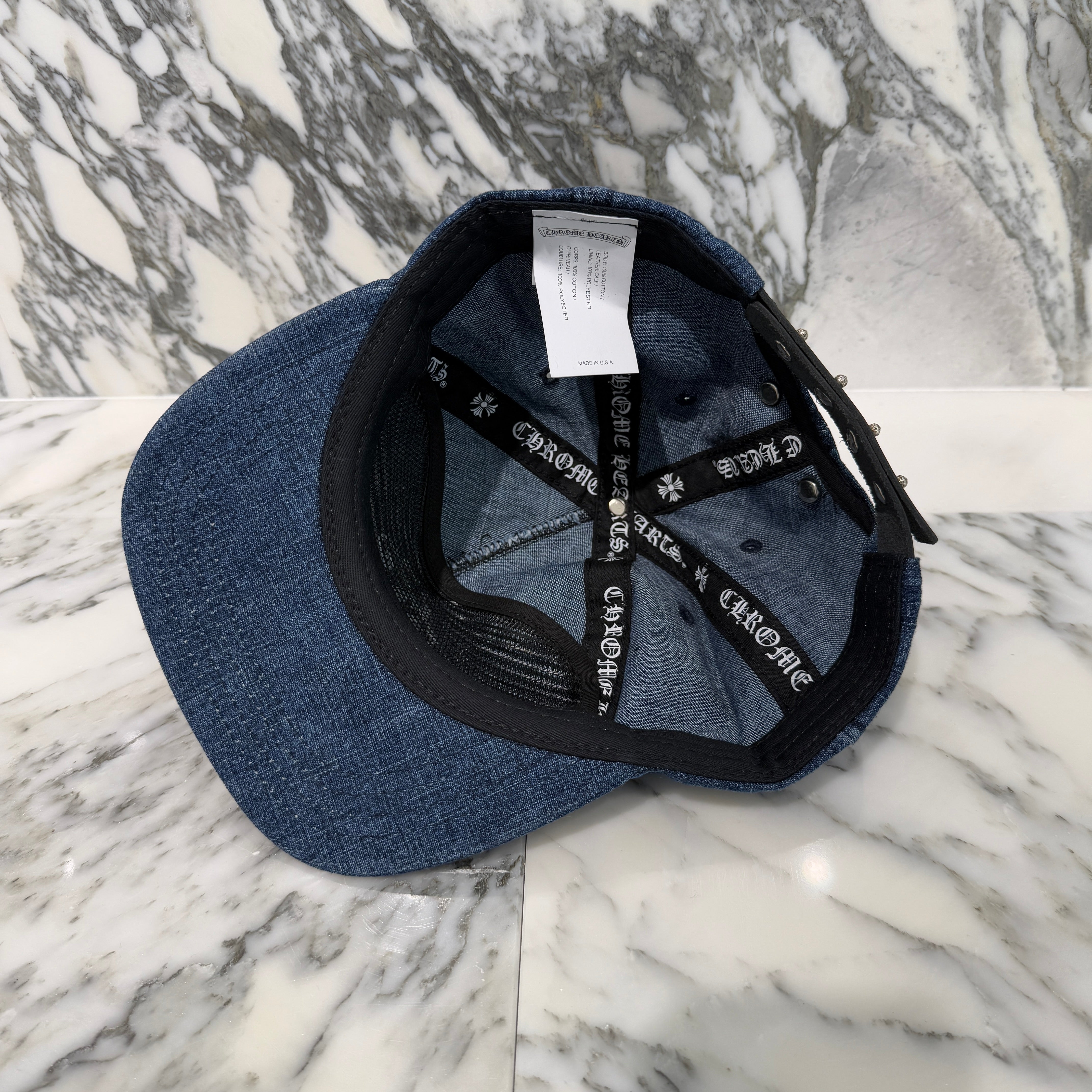 CHROME HEARTS 2024SS Vine Dagger Embroidery Denim Trucker Cap Size