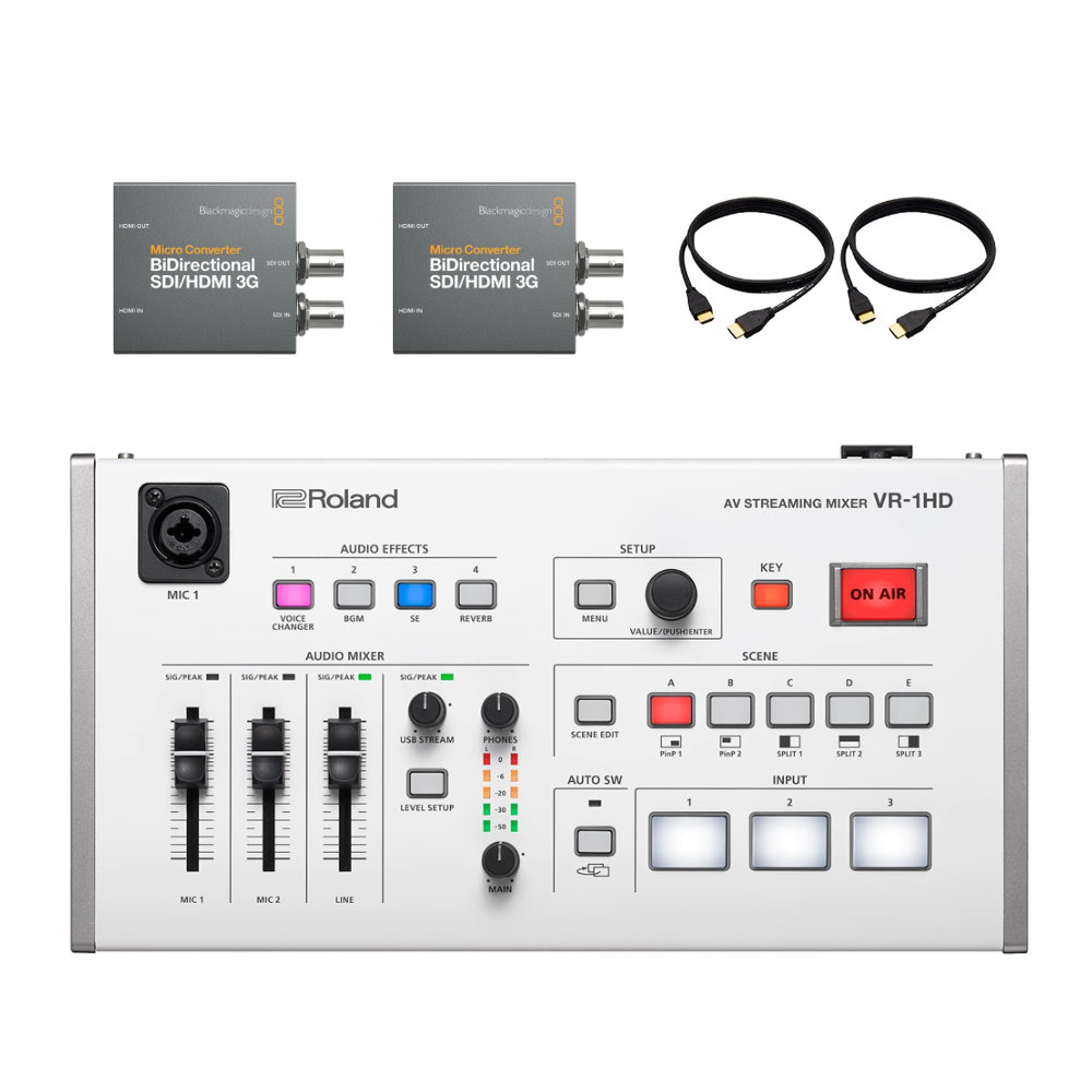 Roland WEBストリーミングミキサー VR-1HD ケーブルを長く引き延ばせる