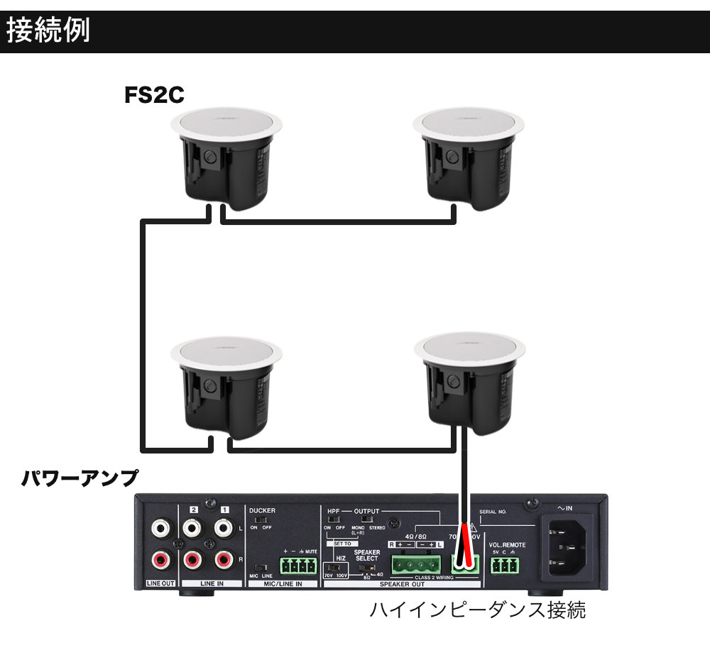 BOSE天井埋め込みスピーカー＋Bluetooth受信対応 設備アンプセット