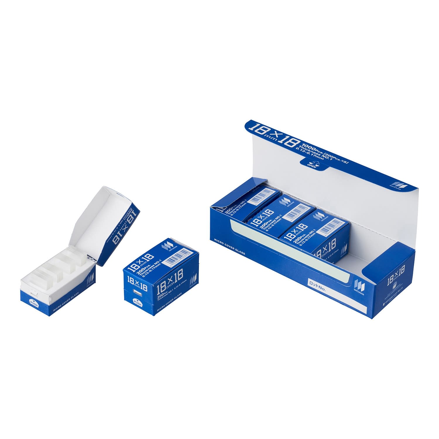 角カバーグラス No．1(18X18 カバーガラス 23-5025-00 松浪硝子工業