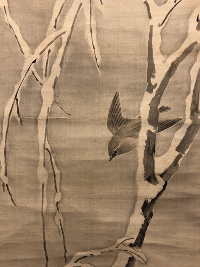 森寛斎 雪中柳長春鶯之図｜古美術・掛け軸の販売・買取・鑑定-松本松栄堂