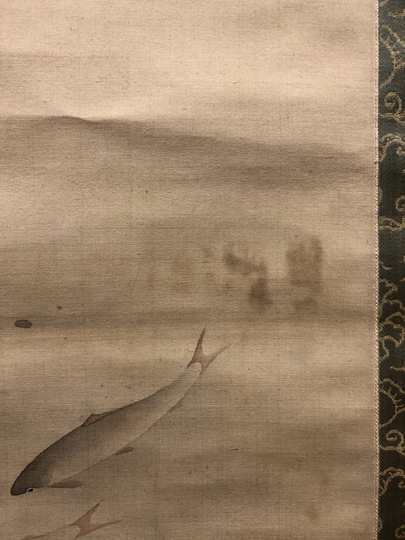 中林竹渓 柳に鮎図｜古美術・掛け軸の販売・買取・鑑定-松本松栄堂