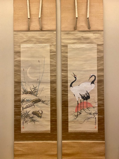 島琴陵 鶴亀図 双幅｜古美術・掛け軸の販売・買取・鑑定-松本松栄堂