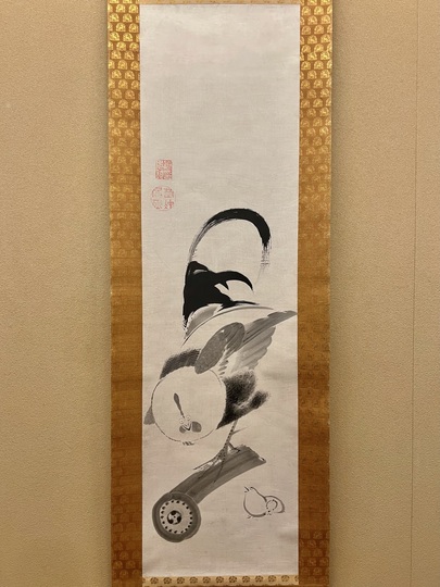 伊藤若冲 親子鶏図｜古美術・掛け軸の販売・買取・鑑定-松本松栄堂