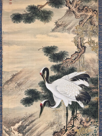 諸葛監 松上双鶴図｜古美術・掛け軸の販売・買取・鑑定-松本松栄堂