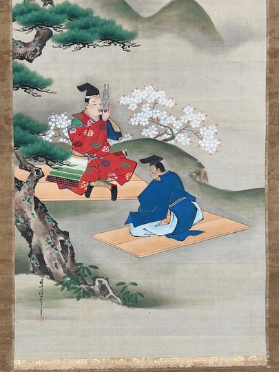 真作/鹿子木孟郎/鹿子木不倒/鐘馗図/布袋屋掛軸HJ-338 真作/鹿子木孟郎