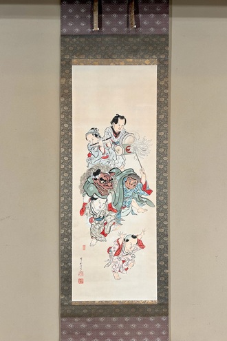 掛軸 女流作家 跡見玉枝 古美術 日本画 掛軸 女流作家 跡見玉枝 古美術