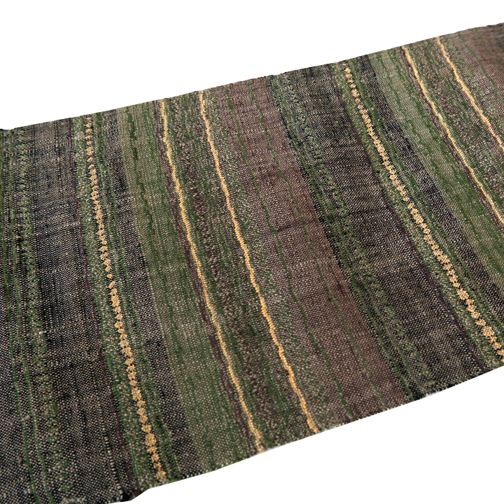 渡文謹製 手織八寸名古屋帯【市松に横 赤茶】 [100918-wa-19