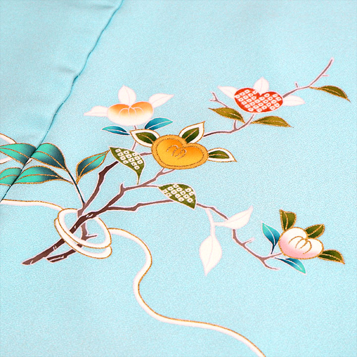 菱健 桐壺ブランド 京友禅訪問着【鮮やかな水色】 [241124-ho-2