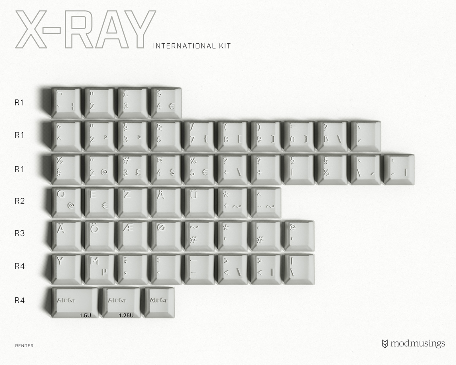 KBDfans PBTfans X-Ray - International Kit - MaxGaming.com