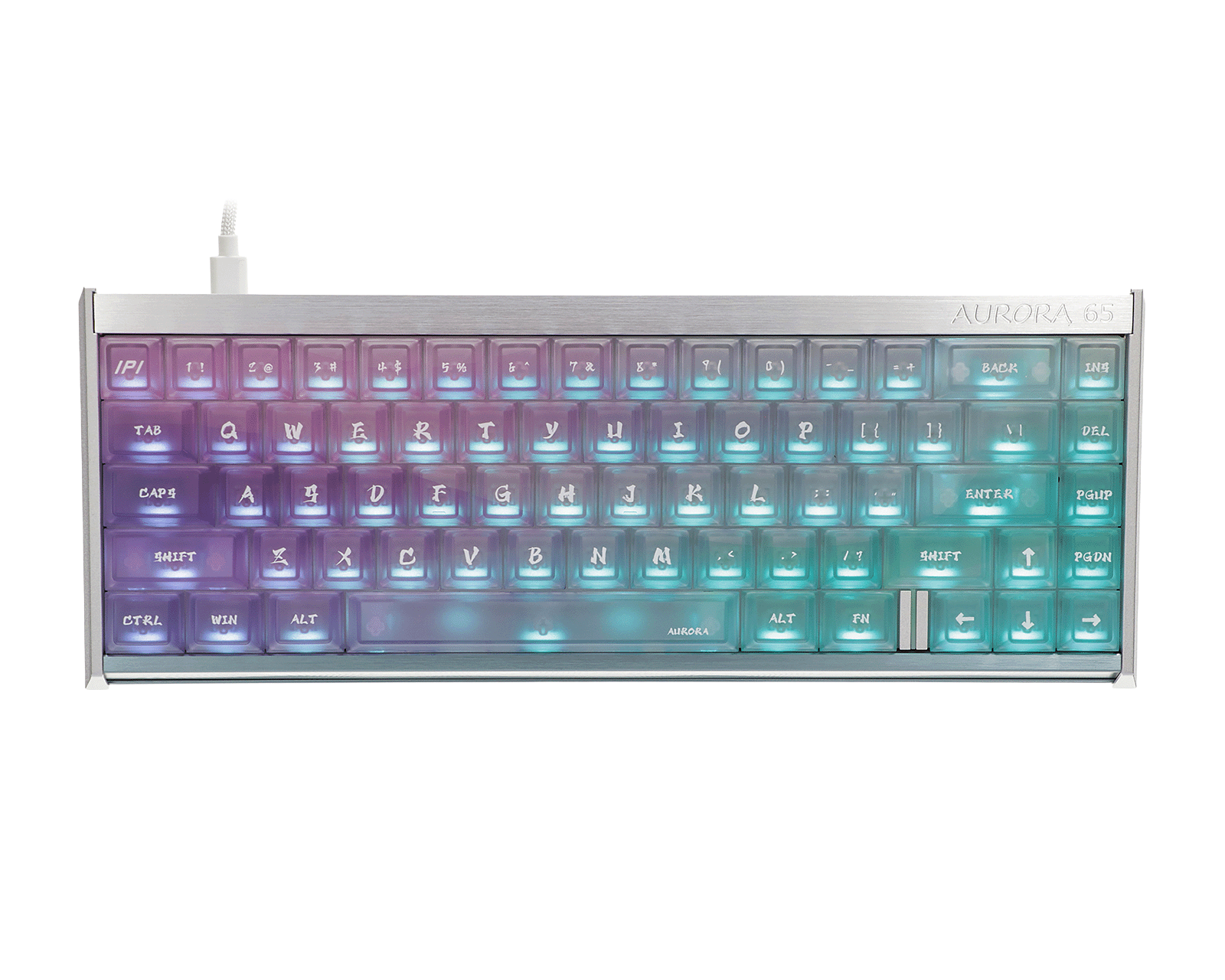 IPI Aurora 65 HE Keyboard - Silver/Blue - MaxGaming.com