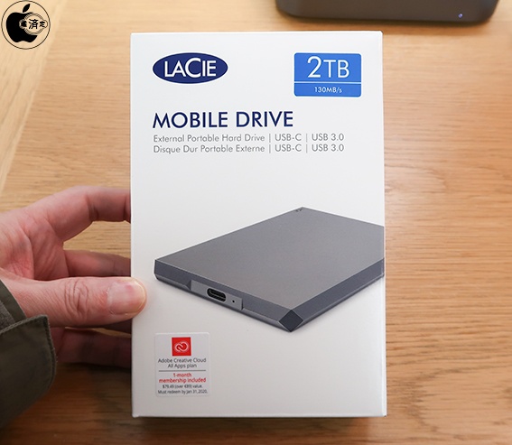 Apple Store、LaCieのUSB-C接続ポータブルスリムドライブ「LaCie 2TB