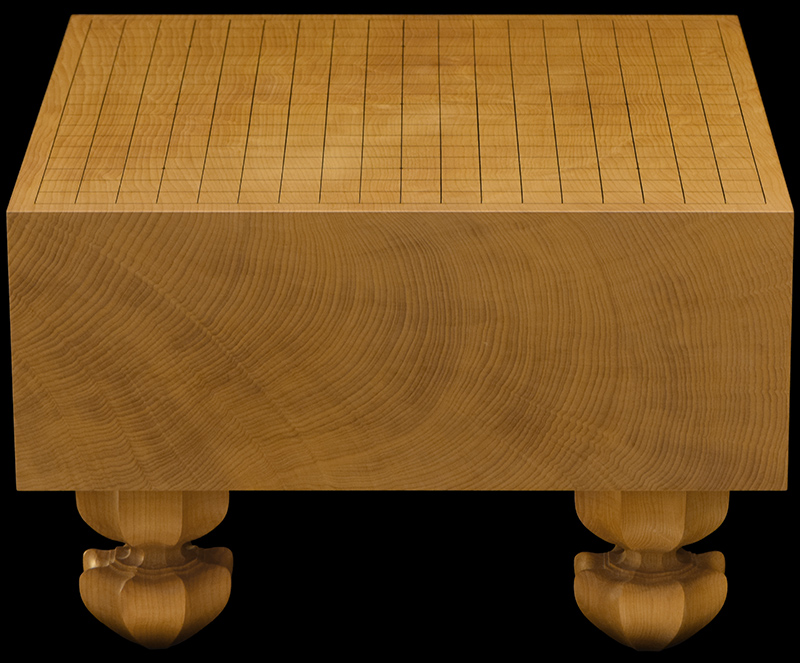 国産本榧足付碁盤 5寸3分（天柾） ga50047 | 前川榧碁盤店