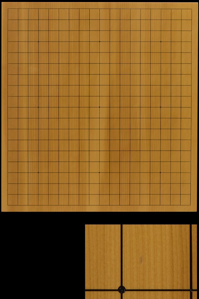 国産本榧足付碁盤 5寸4分（天柾） ga50043 | 前川榧碁盤店