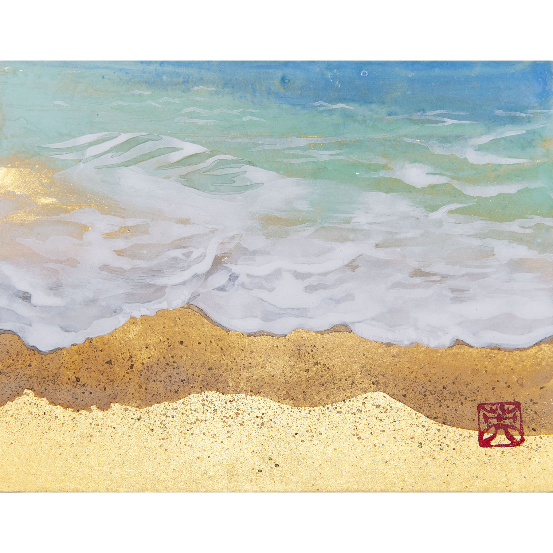 波（日本画） | ギャラリーまきの 信州の木製品と美術工芸品販売の民芸店