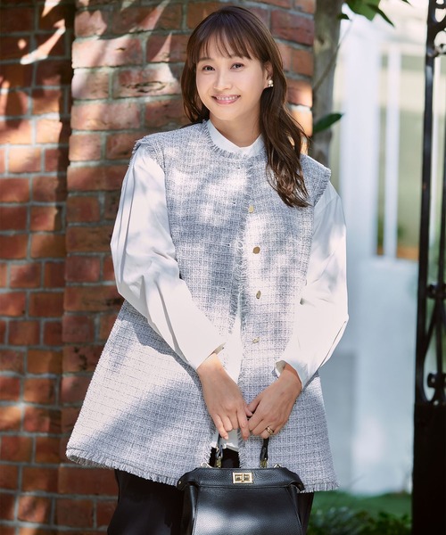 藤本美貴さん×formforma】単品ツイードジレ/ミキティ/セレモニー/卒業