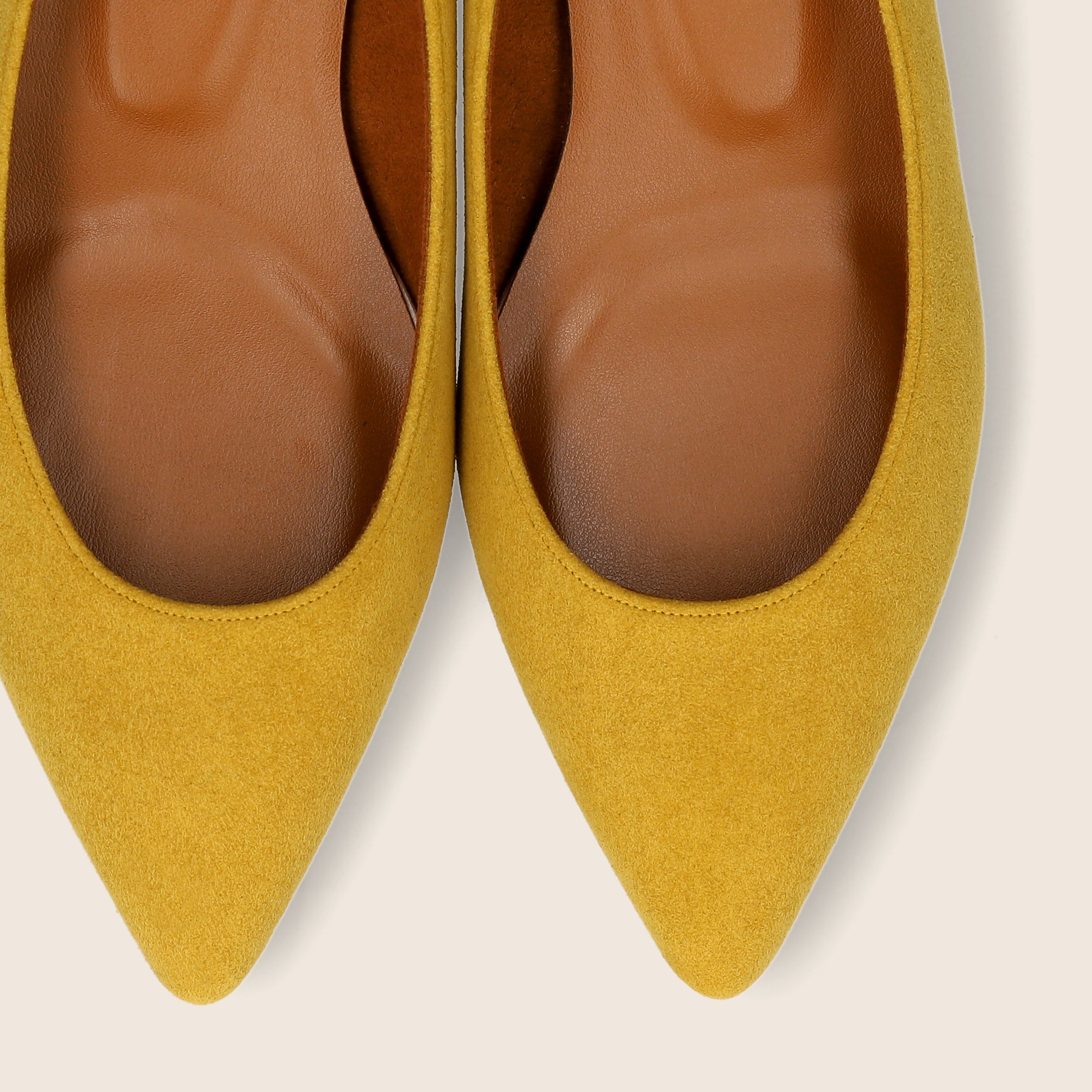 50%OFF：ローヒール ポインテッドトゥ パンプス（m30001）イエローS