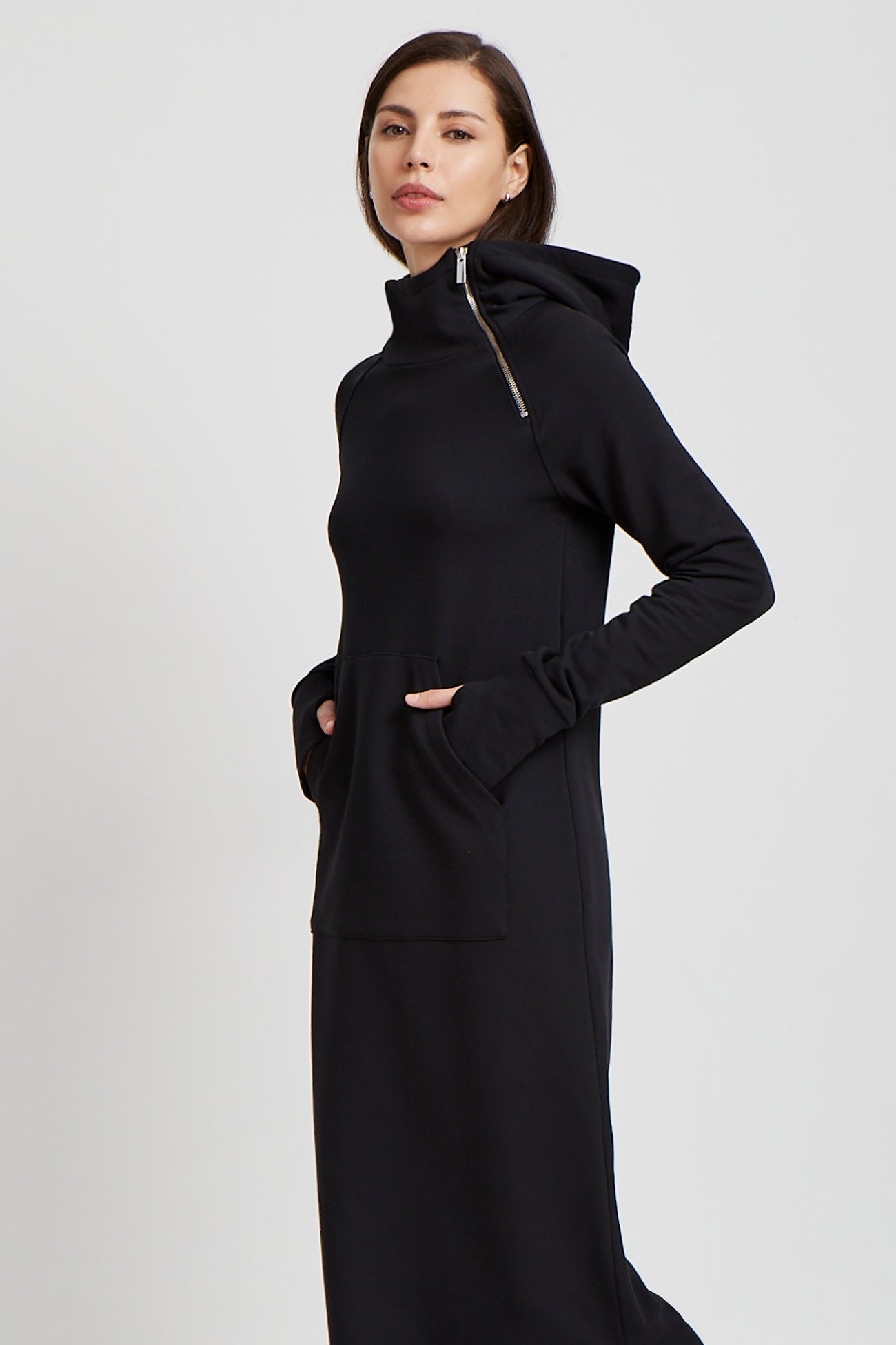 Women's Midweight European French Terry Hoodie Dress - Tompkins