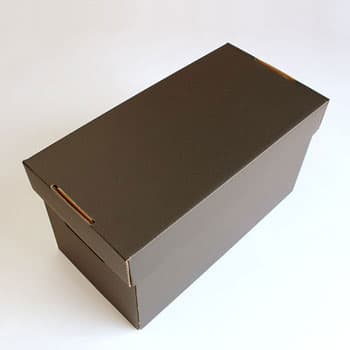 EPレコード用 段ボール箱（ダンボールボックス）蓋付き 黒 2箱セット