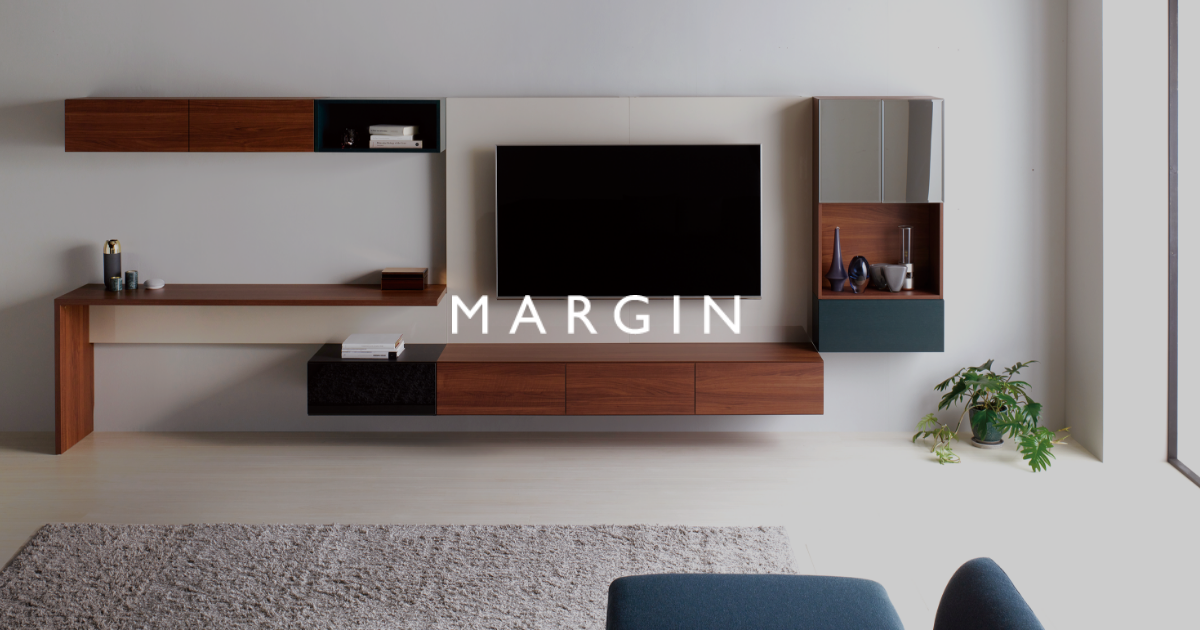 MARGIN CABINET LIVING,LED照明付きフロートテレビボード | MARGIN