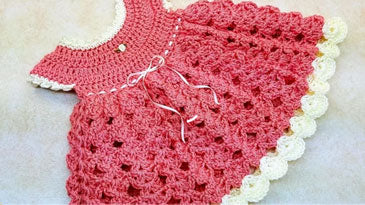 Crochet Strawberry Shortcake Baby Dress – Mary Maxim
