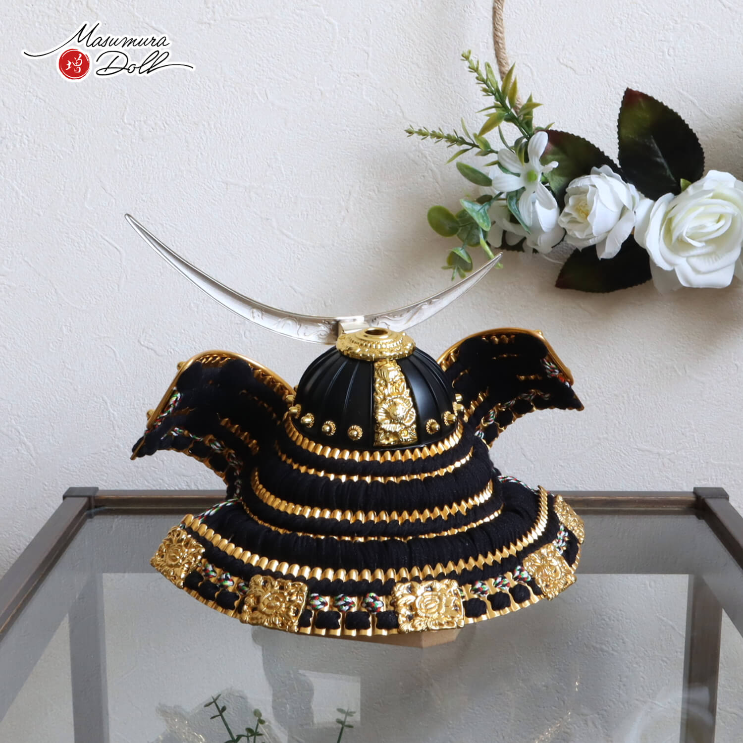 最新作 極上盛上げ 銅 彫金 金龍兜 伊達政宗 三日月 龍前立て 共