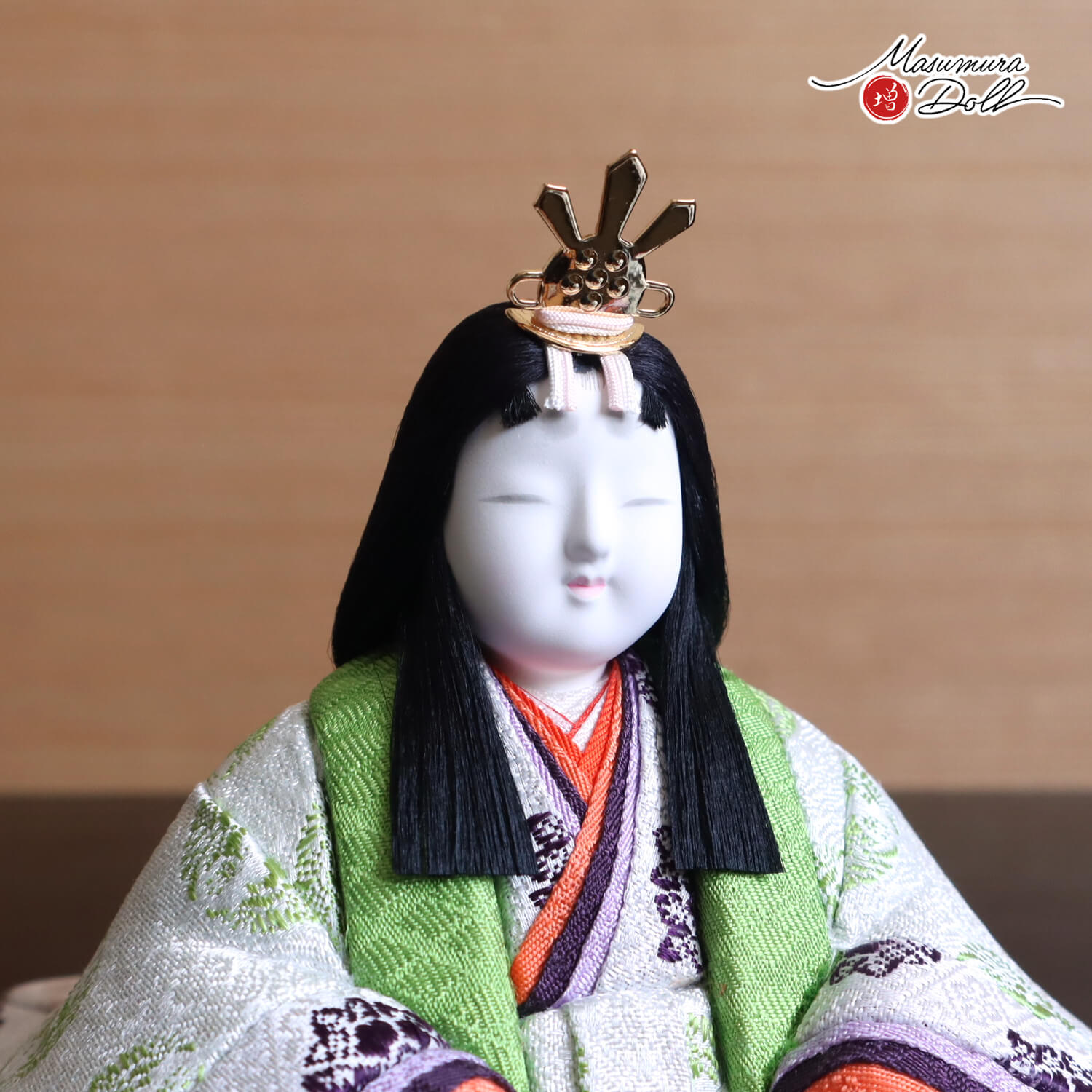 伝統的工芸品 三世・金林真多呂作 伝産・祝雅雛 正絹西陣織 黄櫨染