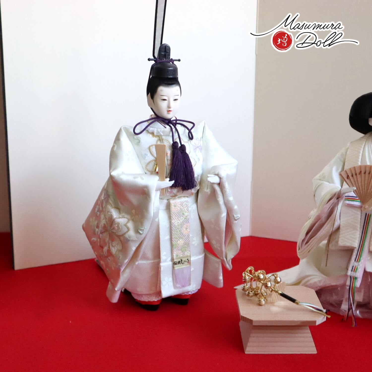 内閣総理大臣賞受賞作家 松宝作 三五親王 立雛 純白織物 雪輪に桜 本