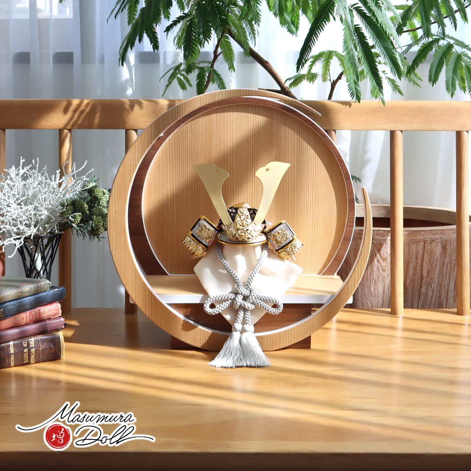 伝統工芸士 誠山作 淡黒水色兜 37A 月-tsuki- 日本製円形ナチュラル杉