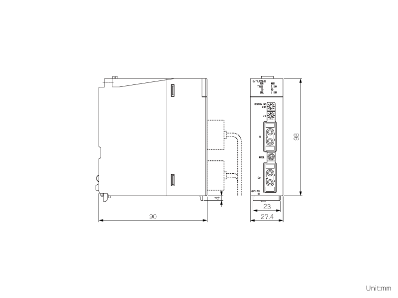QJ71LP21-25 ダウンロード(外形図・CAD) MELSEC-Q シーケンサ MELSEC