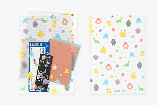 クリアファイル｜3ポケットクリアホルダー＜A4＞ モンスター柄