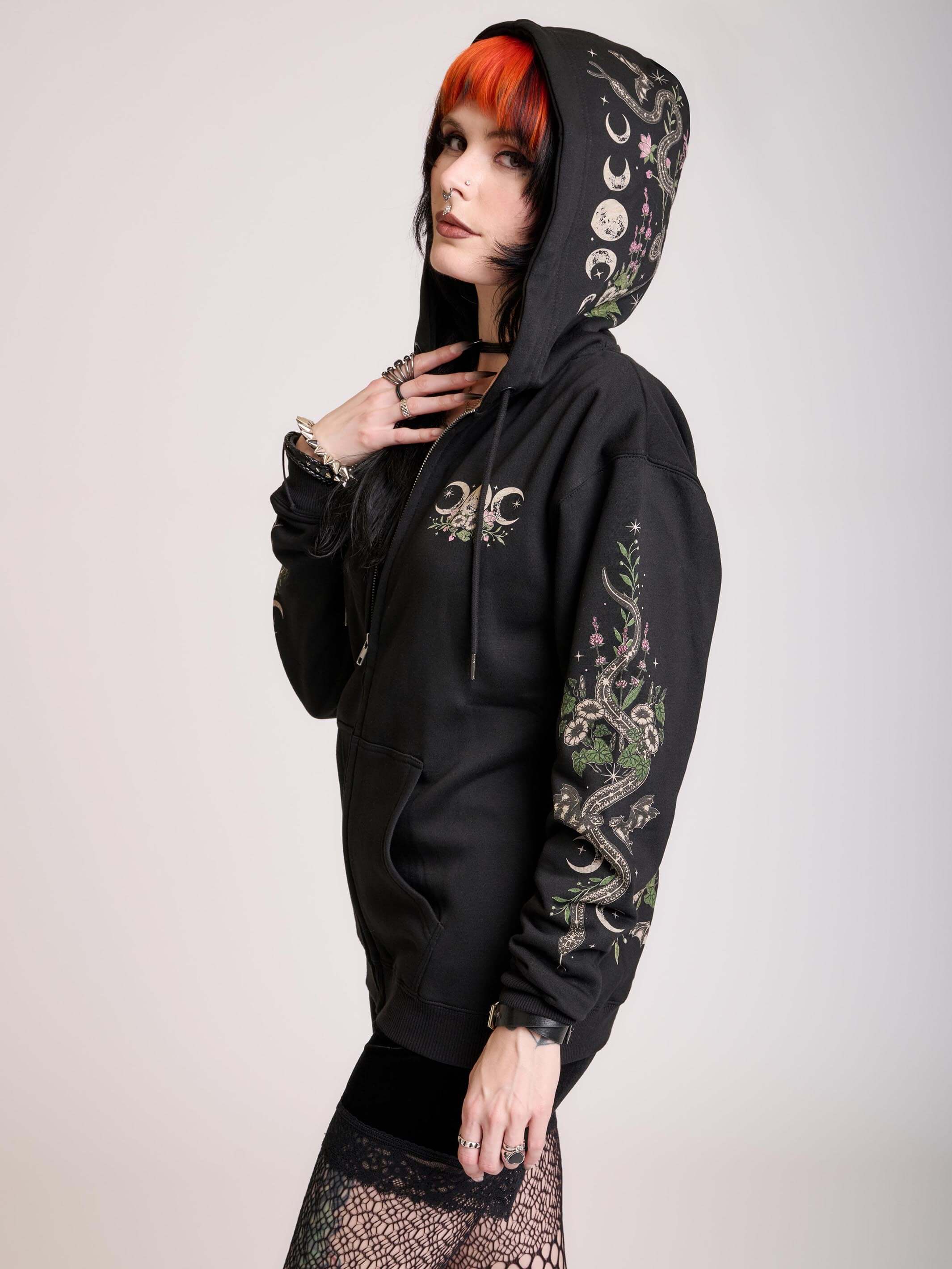 Moon Phase Garden Hoodie – Midnight Hour
