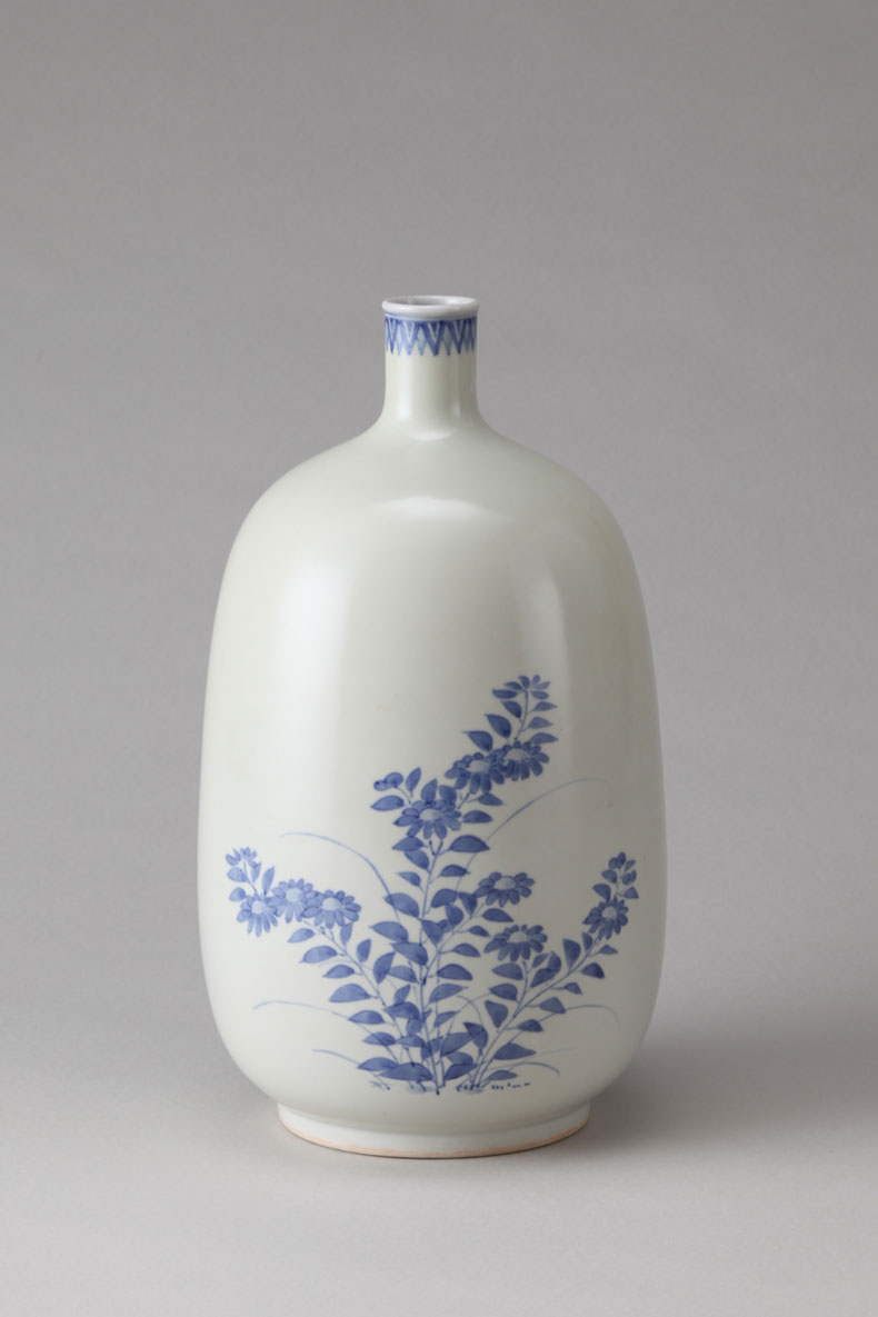 平戸焼 染付 面取 六角 水注 酒次 古美術 古道具 アンティーク 酒器