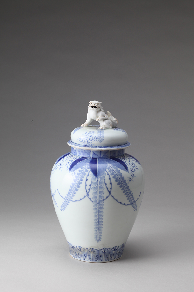 染付藤の花文沈香壺 ｜ みかわち焼 三川内焼- 総合サイト