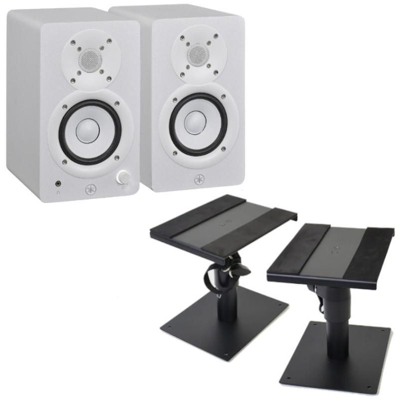 パワードスタジオモニター YAMAHA ヤマハ HS3W ホワイト ペア + MOS-35