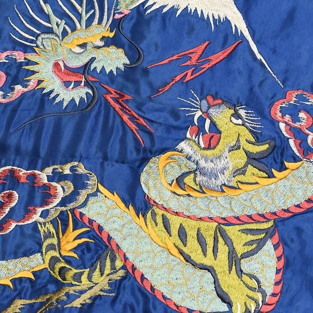 東洋スカジャン【DRAGON TIGER×JAPAN MAP】リバーシブルサテンスカ NO
