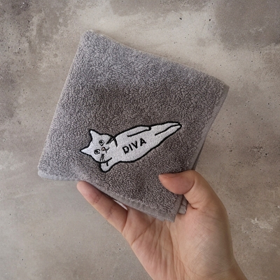 ネコグッズ 名前入れ タオルハンカチ 今治 タオル ミニタオル 全商品