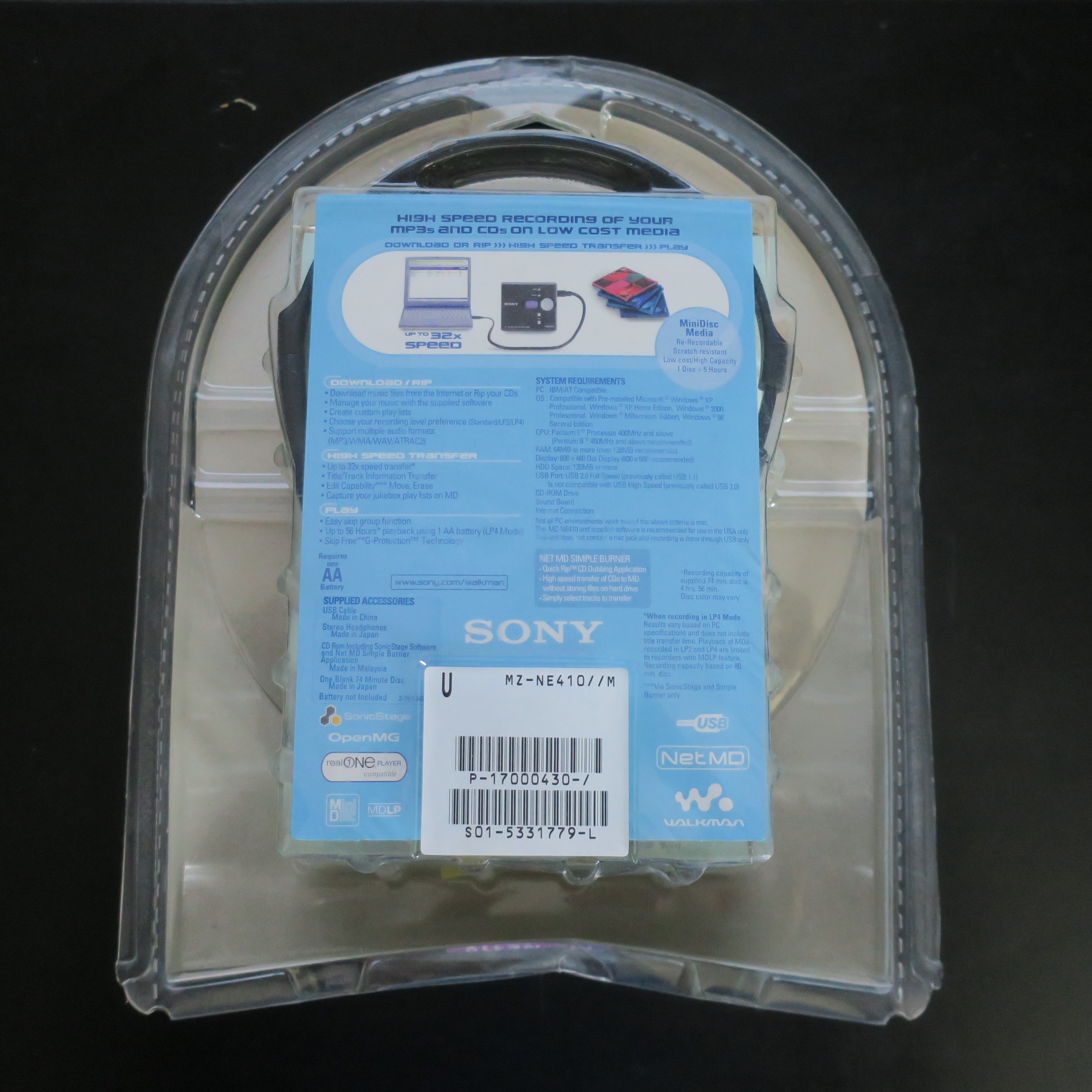 Sony MZ-NE410 [MiniDisc Wiki]