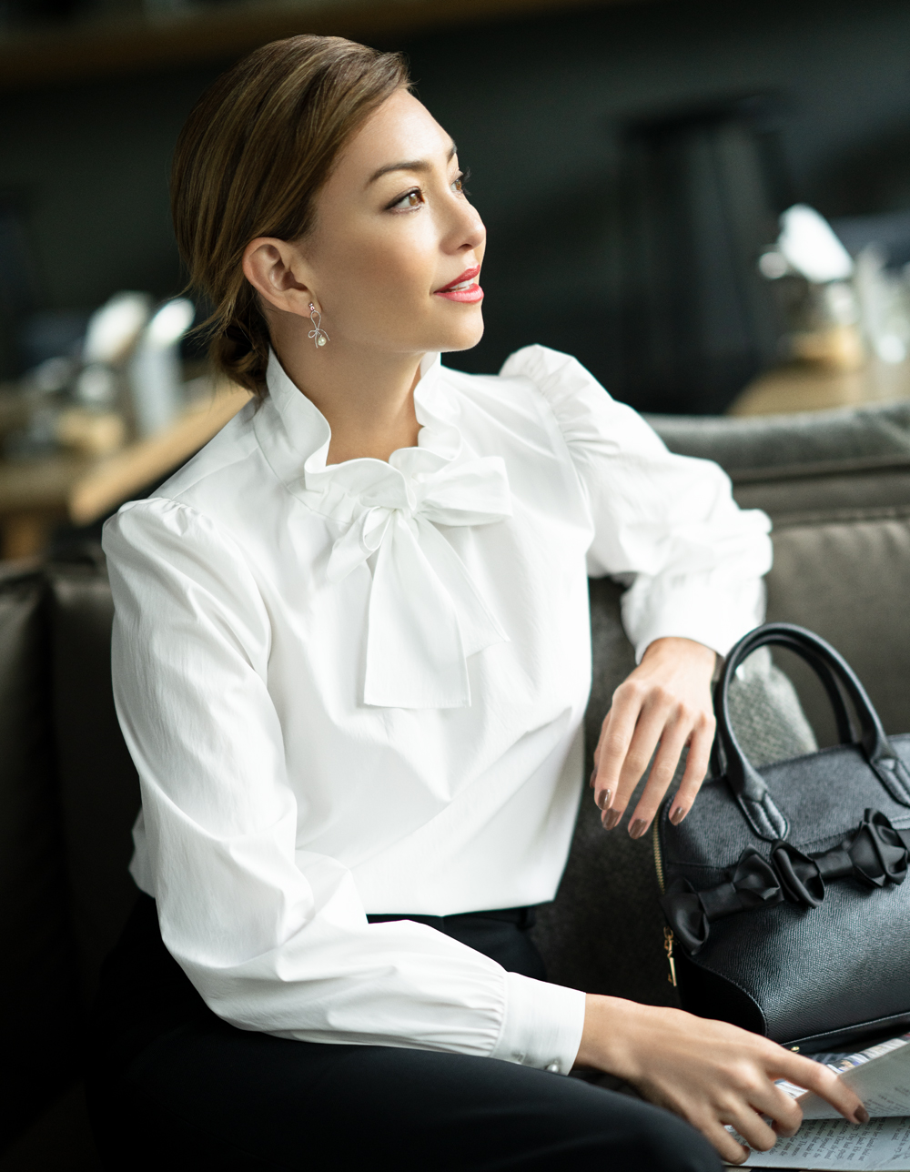 リボン付きフリルブラウス | msgracy