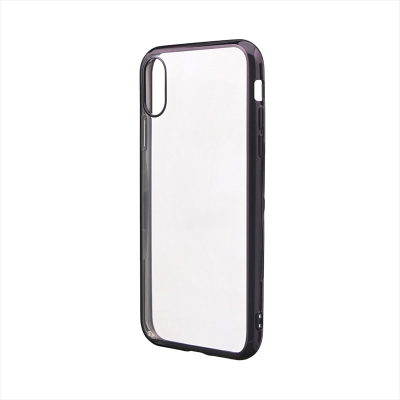 ◇iPhone XR 「剛柔」 メタル塗装ソフトケース「メタルクリア」 チタン