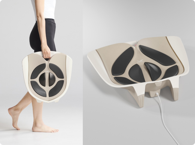 自分では鍛えにくい骨盤底筋を、座って、手軽に鍛える。骨盤底筋専用