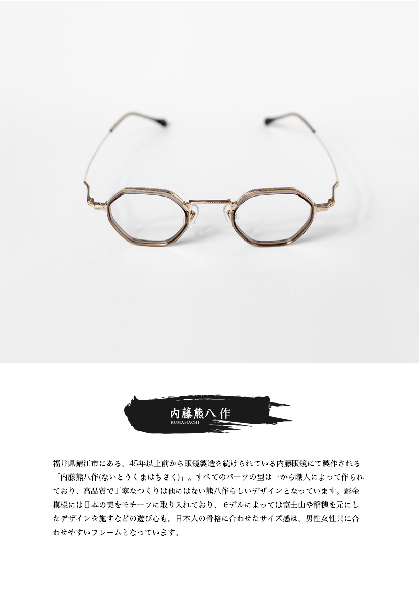 内藤熊八作 コンビネーション ポリゴンフレーム N-047S 日本製 鯖江