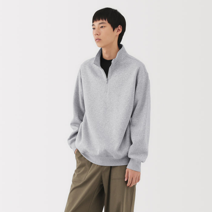 Half-Zip Sweatshirt | Men's Cotton Sweatshirt | MUJI USA