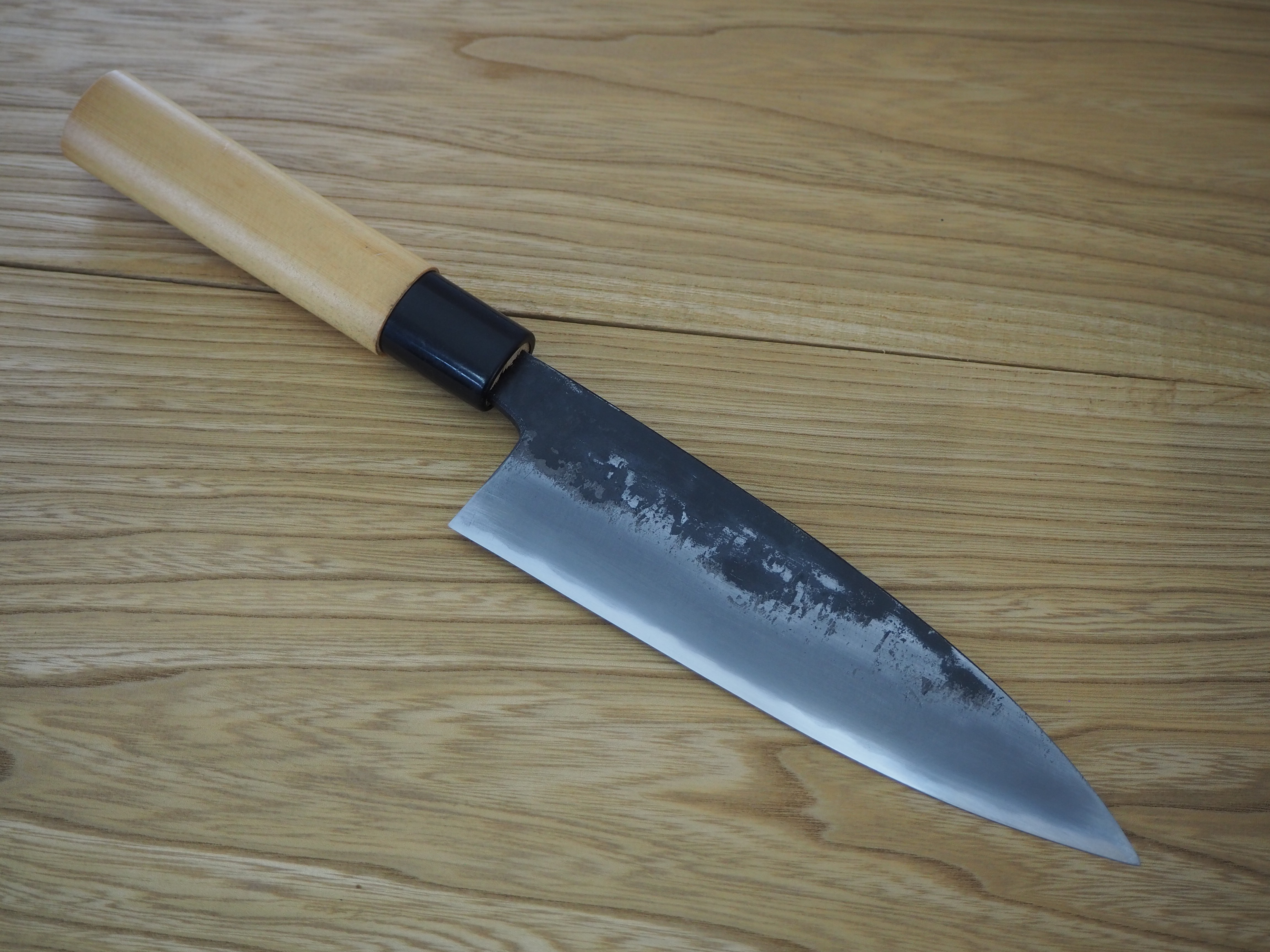 武峰作 黒打三徳包丁・5寸5分（上研ぎ仕上げ） | 和式鍛造ナイフ専門店